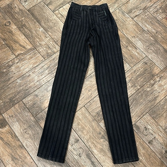 Rocky Mountain vintage high waisted western jean black grey stripe bareback 1/2 - Picture 1 of 6
